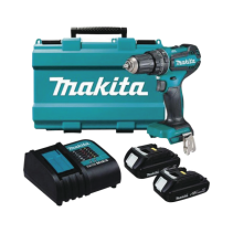 MAKITA, DHP-485-SYE, Rotomartillo/Taladro Inalámbrico (1/2 ) de 1,900 RPM, 18Vcc, Torque 50 N.m. Incluye 2 Bat. (1.5Ah) y Cargar