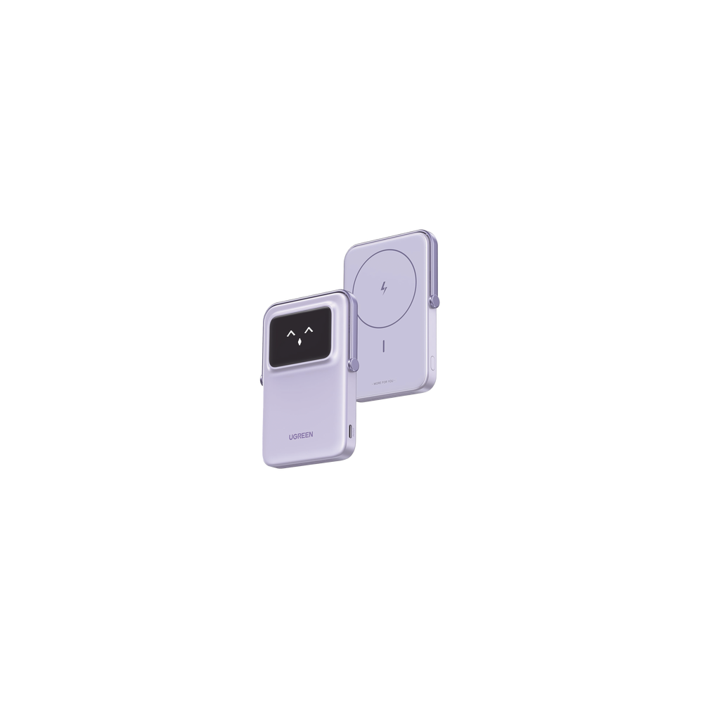 UGREEN, 35606, Power Bank Inalambrico | 5000mAh | 7.5W | Con Emojis de Estado | Carga Rápida USB-C Bidireccional | Pantalla TFT 