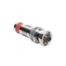 RF INDUSTRIES,LTD, RFB-1704-Q, Conector BNC Macho en 75 Ohm, Montaje de Compresión Axial para Cable Coaxial RG-6/U, Níquel/ Oro/