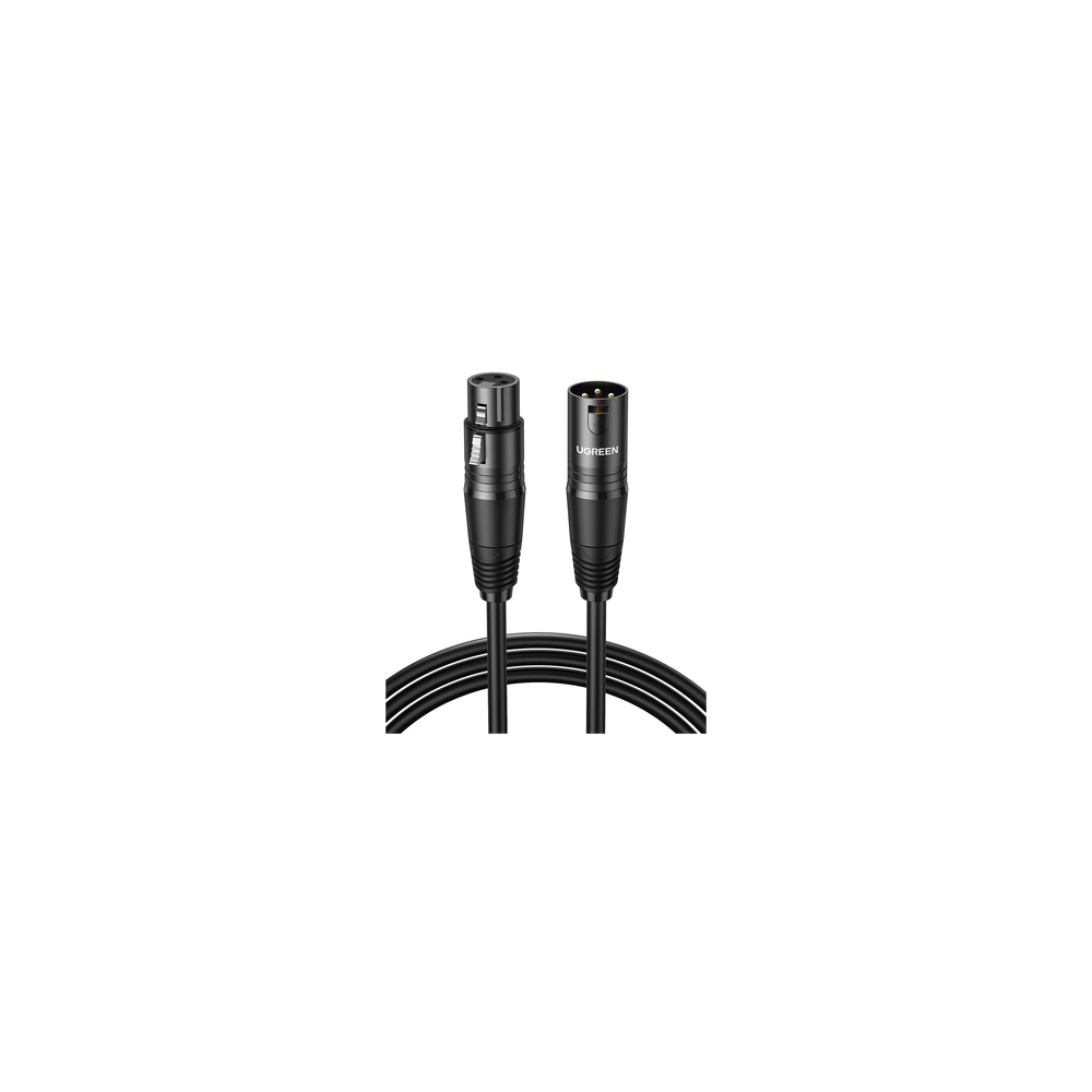 UGREEN, 20716, Cable para Micrófono XLR Tipo Canon Macho a Hembra | 15 Metros | Plug & Play | Anti interferencias | Triple Blind