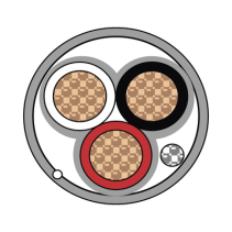 VIAKON, 92-11, CAJA DE 305 METROS DE CABLE BLINDADO DE 3 X 14 AWG BLINDADO GRIS