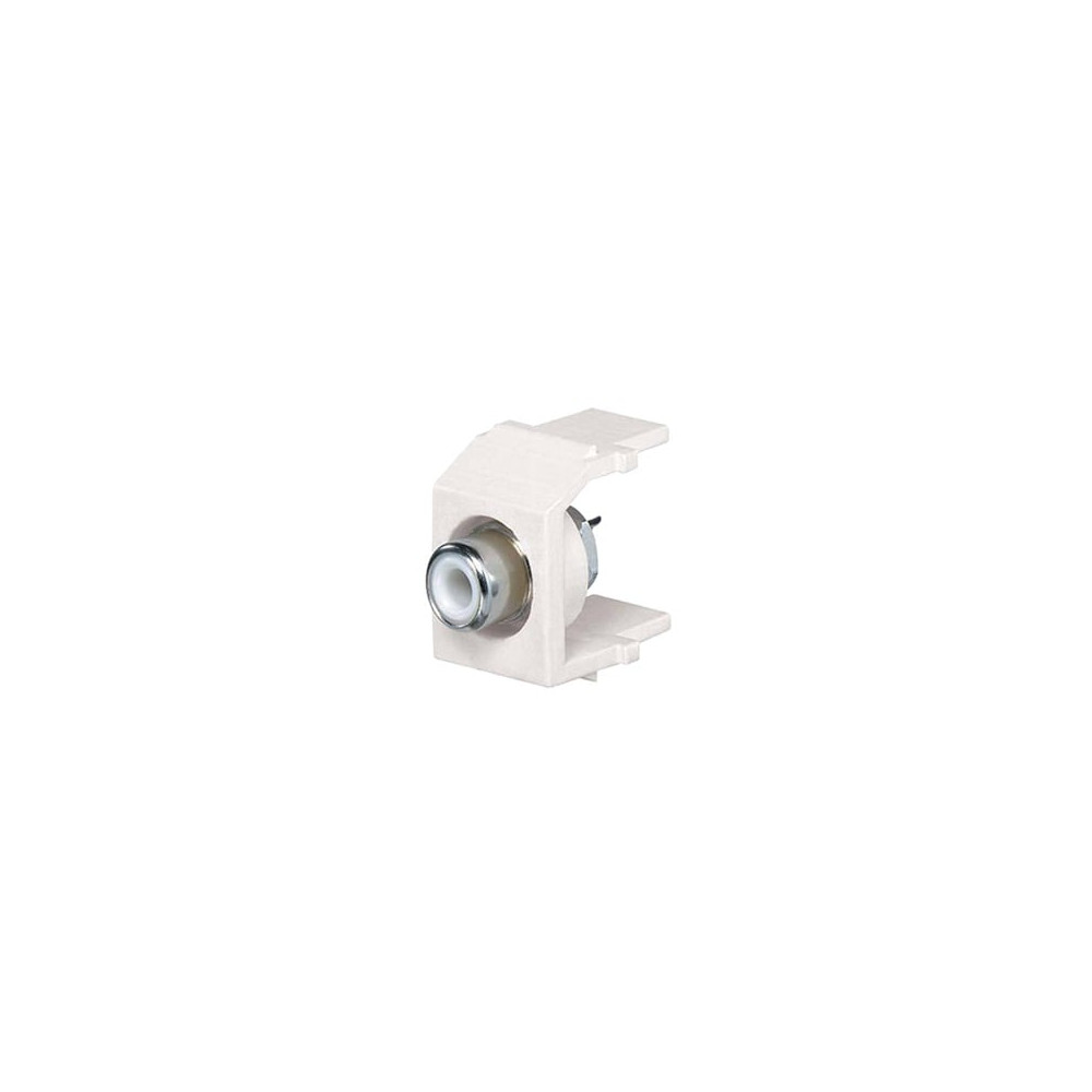 PANDUIT, NKRSMWEIY, Conector RCA Tipo Keystone, con RCA para Soldar Color Blanco y Módulo Marfil