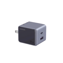 UGREEN, 45222, Cargador de 35W serie Nexode S | 2 Puertos de Carga Rápida | 1 USB-C | 1 USB-A | Tecnología GaN II | PD3.0 | QC4.