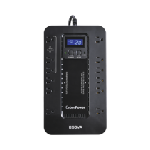 CYBERPOWER, EC850LCD, UPS de 850 VA/510 W, Topología Standby con Modo Ahorrador ECO, Entrada 120 Vca NEMA 5-15P, Con 12 Tomas NE