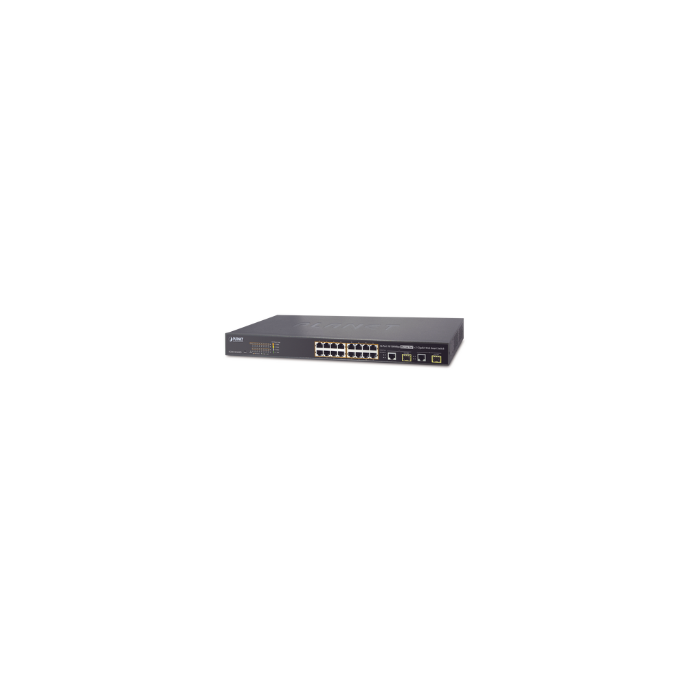 PLANET, FGSW-1816HPS, Switch Administrable L2 de 16 Puertos PoE+ y 2 Puertos Compartidos Gigabit TP/SFP