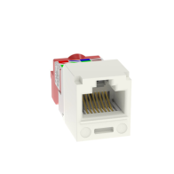 PANDUIT, CJ5E88TIW, Conector Jack RJ45 Estilo T, Mini-Com, Categoría 5e, de 8 posiciones y 8 cables, Color Blanco Mate