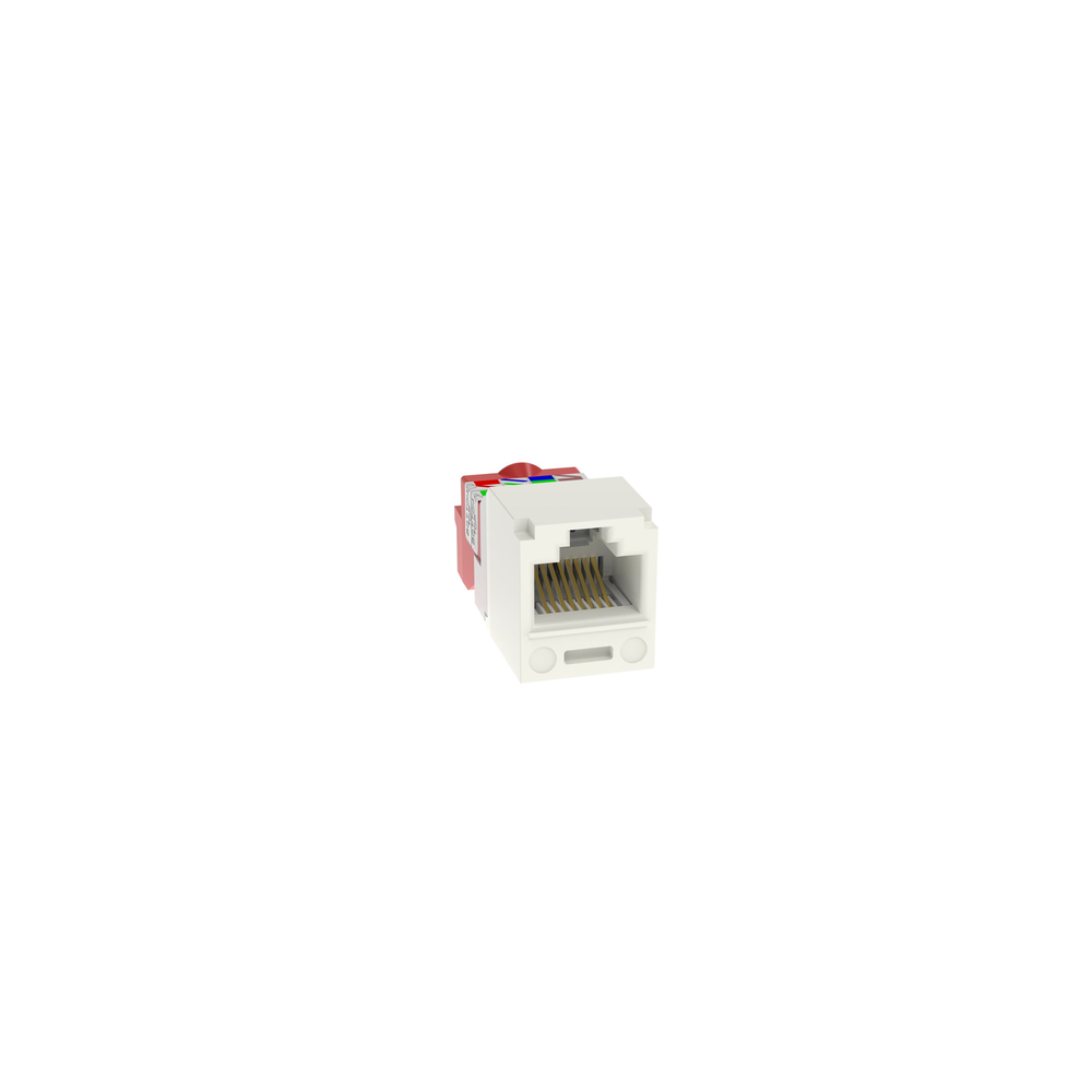 PANDUIT, CJ5E88TIW, Conector Jack RJ45 Estilo T, Mini-Com, Categoría 5e, de 8 posiciones y 8 cables, Color Blanco Mate