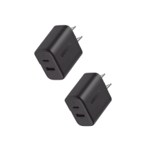 UGREEN, 55372, Cargador rápido de 20 W y 2 puertos, paquete de 2, negro, EE. UU.