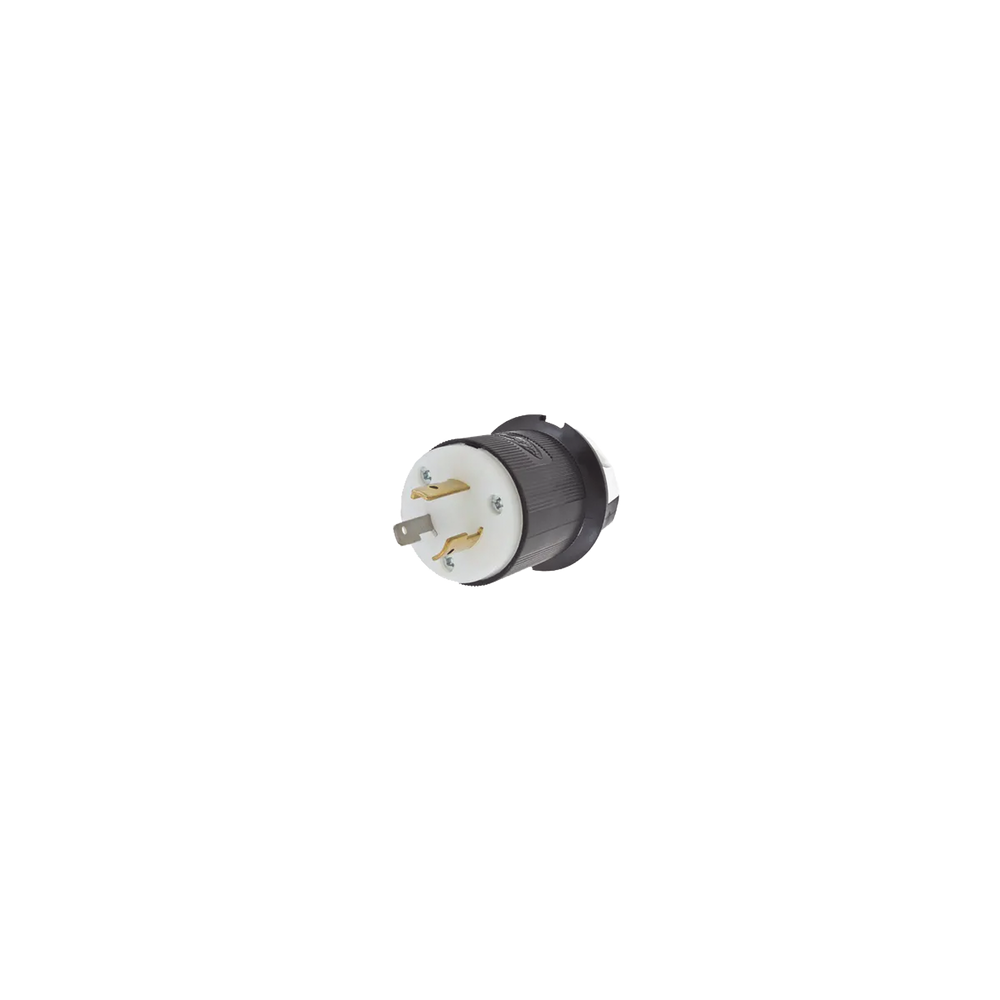 HUBBELL, HUB-HBL2311, Clavija Industrial con Bloqueo de Media Vuelta / 20 A 125 V CA / 2 Polos 3 Hilos / Color Blanco y Negro / 