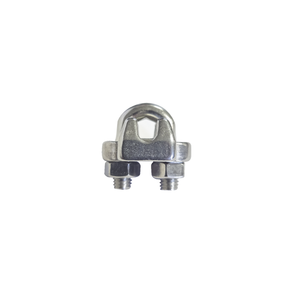 SYSCOM TOWERS, NUDO-14-FJSS, Nudo/ Perro/ Abrazadera Acero Forjado para Cable de 1/4 , Acero Inoxidable.