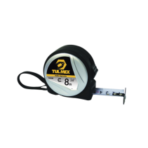TULMEX, 93008M, Flexómetro Magnético(Cinta de Medir) de 8 metros, Graduada por Ambos Lados. Con Botón de Freno