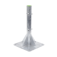 SYSCOM TOWERS, SLM-BA-6G, Base para Mástil Hasta 2 con Opresores, Base de 50 x 50 cm y Tubo de 80 cm Ced. 30. Galv. Inmersión.