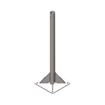 SYSCOM TOWERS, SB-MPR-2M, Mástil de 2 metros, de 2 de Diámetro, con Opresor, Base Soldada . Galvanizado por Inmersión en Calient