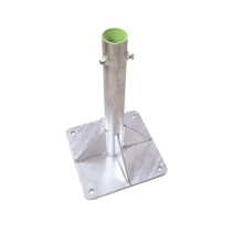 SYSCOM TOWERS, SLM-BA-7G, Base para Mástil Hasta 2 con Opresores, Base de 30 x 30 cm y Tubo de 50 cm Ced. 30. Galv. Inmersión.