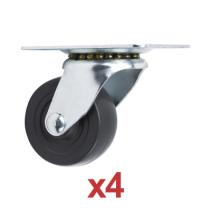 SYSCOM, ROD42.5, Kit de 4 Ruedas Locas para Racks y Gabinetes (Ver Compatibilidad).