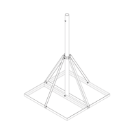 SYSCOM TOWERS, S-BNP-901, Base No Penetrante Base de 0.9 x 0.9 m con Mástil de 1.5 m x 2 diam. Ced.30 para Instalación de Antena