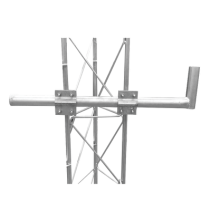 SYSCOM TOWERS, SBL-UNI-1G, Brazo tipo Bastón. Inmersión en Caliente. Largo: 80 cm. Alto: 20 cm. Tubo: 1-1/2 Ced.30