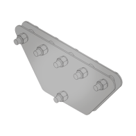 SYSCOM TOWERS, SP-202050-G, Placas igualadoras con tornillería y separadores, para 5 retenidas. Galvanizado en inmersión (20x20x