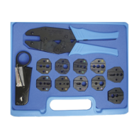 RF INDUSTRIES,LTD, RFA-4005-520, Kit en Estuche de Plástico con 10 Muelas para Instalar Conectores en Cables Coaxiales, Pinzas R