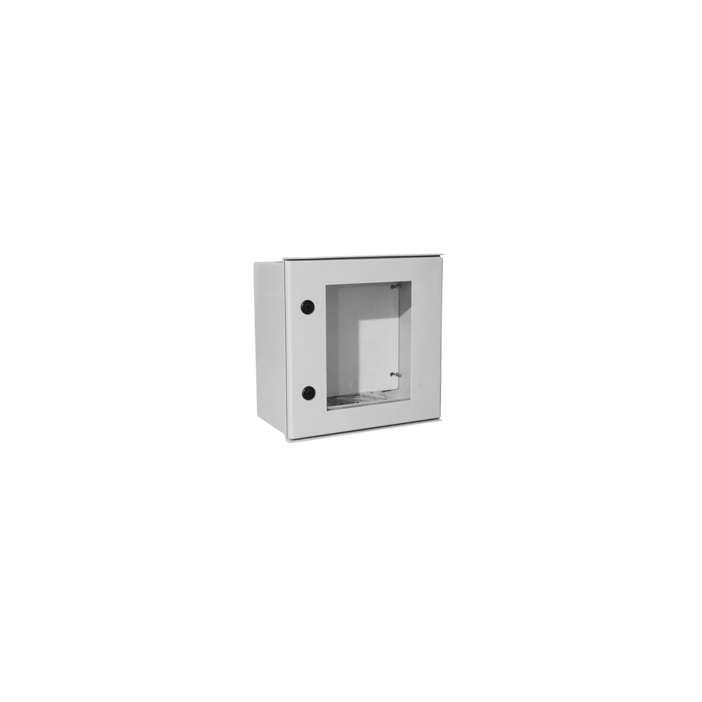 PRECISION, PST-4040-20PT, Gabinete de Poliéster IP65 Puerta Transparente, Uso en Intemperie (400 x 400 x 200 mm) con Placa Trase