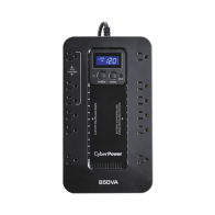 CYBERPOWER, EC850LCD, UPS de 850 VA/510 W, Topología Standby con Modo Ahorrador ECO, Entrada 120 Vca NEMA 5-15P, Con 12 Tomas NE