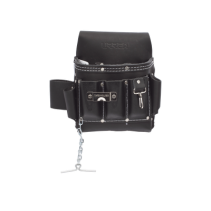 URREA, SYS-BN133, Estuche porta herramienta de piel con cinturón, con 10 bolsillos, medidas 25.4 x 25.4 cm.