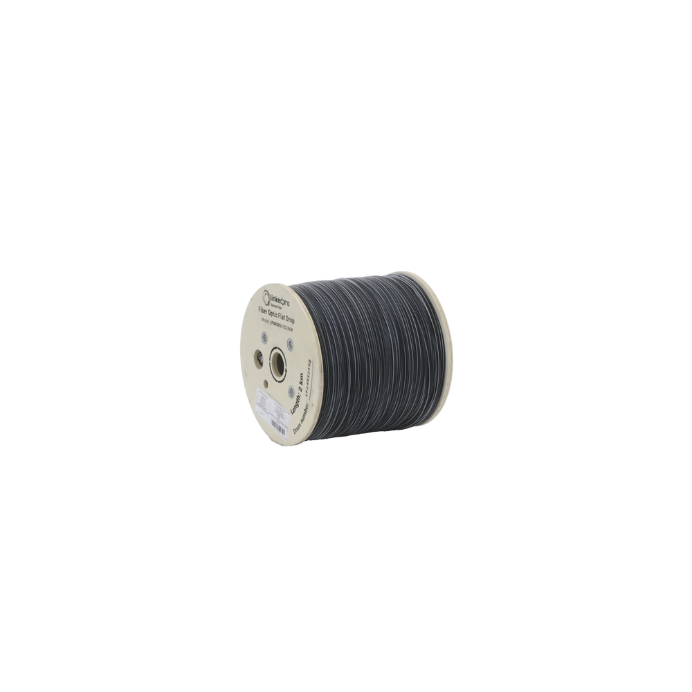 LINKEDPRO BY EPCOM, LPDROPA21C/2KM, Carrete de 2 km de Fibra Óptica Drop Plana, Interior/Exterior G.657A2 Monomodo de 1 hilo (un