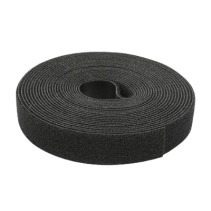 PRECISION, PST-C05-001-BK, Cinta de Contacto Autoadherente Color Negro / 1.6 cm x 25 metros / Espalda con Espalda (Gancho y Bucl