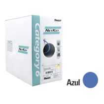 PANDUIT, NUR6C04BU-C, Bobina de Cable UTP 305 m. de Cobre, NetKey, Azul, Categoría 6 (24 AWG), 1000Mbps, Riser (CMR), de 4 pares