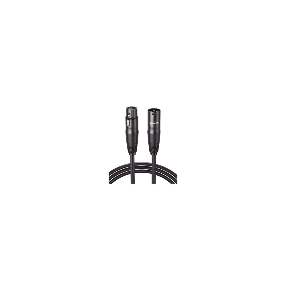 UGREEN, 20714, Cable para Micrófono XLR Tipo Canon Macho a Hembra / 10 Metros / Plug & Play / Antiinterferencias / Triple Blinda