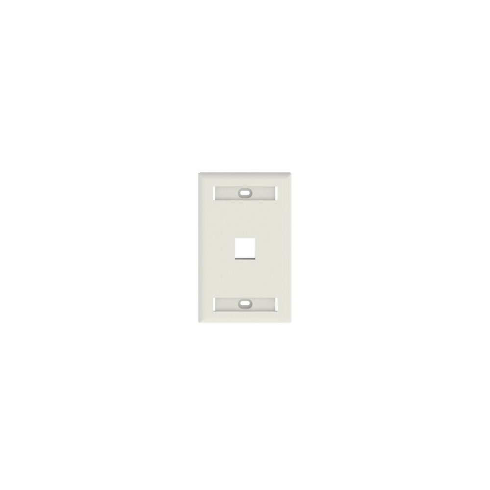 PANDUIT, NK1FWHY, Placa de Pared Vertical, Salida Para 1 Puerto Keystone, Con Espacios Para Etiquetas, Color Blanco