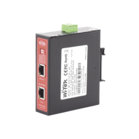WI-TEK, WIPOE55SBTIDC, Splitter PoE IN hasta 90 W / Salida DC 12v/16V/24v o 48V / Carcasa metálica / Industrial soporte para rie