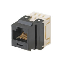 PANDUIT, NK688MBL, Conector Jack Estilo 110 (de Impacto), Tipo Keystone, Categoría 6, de 8 posiciones y 8 cables, Color Negro