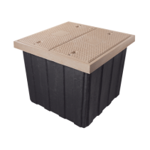 LINKEDPRO BY EPCOM, LP-REG-TEL, Registro de Fibra Óptica Carretero 115x115x100cm, 2 Tapas, Resistencia 20 Toneladas, Uso Vehicul