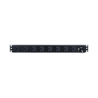CYBERPOWER, PDU15B2F8R, PDU Básico Para Distribución de Energía, Con 8 Tomas NEMA 5-15R Traseras y 2 Tomas 5-15R Frontales, 1UR,