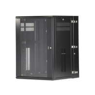 PANDUIT, PZWMC18W, Gabinete PanZone de Montaje en Pared, de 19in, Puerta con Ventana de Seguridad, 18 UR, 635mm de Profundidad, 