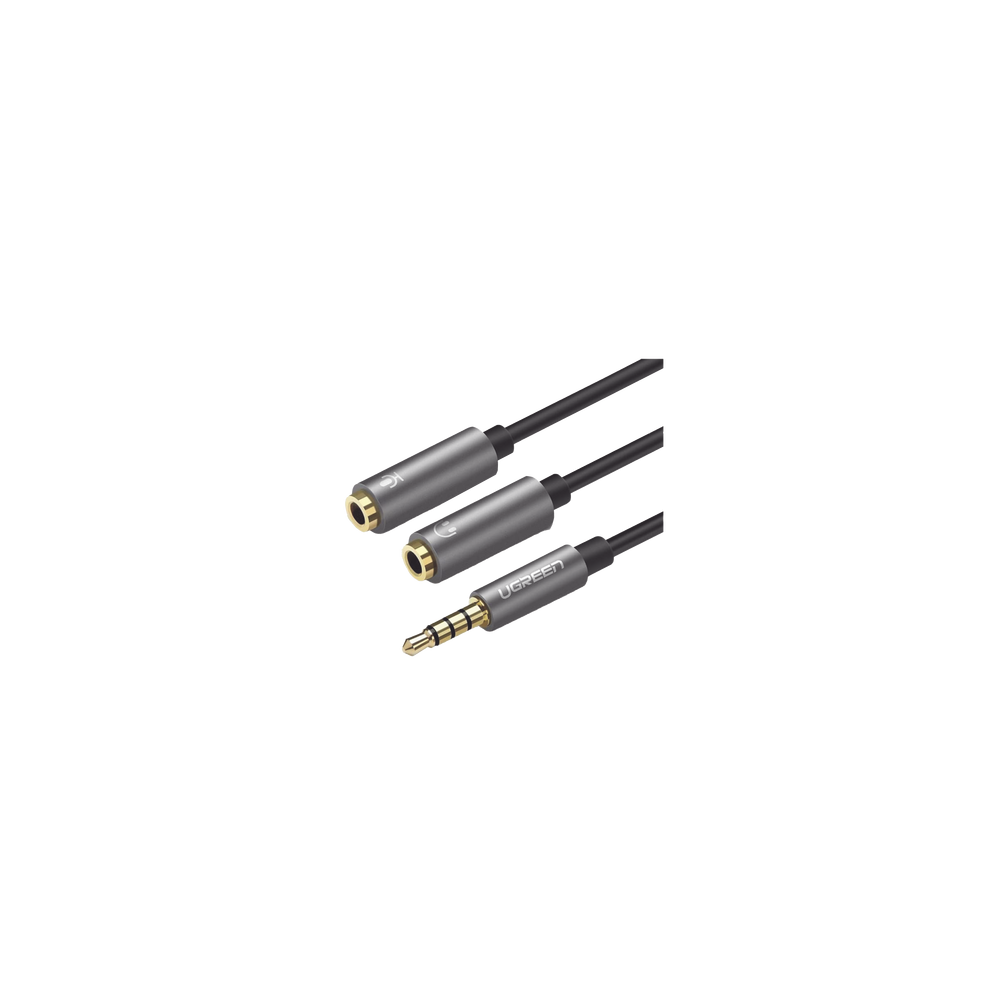 UGREEN, 30619, Cable Divisor en Y / De 3.5 mm Macho a Dos Salidas de 3.5 mm Hembra / CTIA, TRS / Núcleo de Cobre / TPE / Longitu