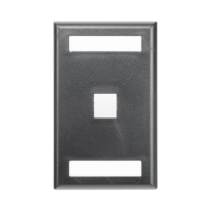 PANDUIT, NK1FBL, Placa de Pared Vertical, Salida Para 1 Puerto Keystone, Con Espacios Para Etiquetas, Color Negro