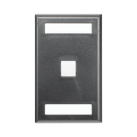 PANDUIT, NK1FBL, Placa de Pared Vertical, Salida Para 1 Puerto Keystone, Con Espacios Para Etiquetas, Color Negro