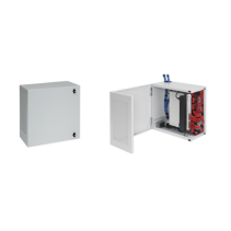 HOFFMAN, DBL242412G, Gabinete de Montaje en Pared L-Box, 610 x 610 x 313 mm, de Acero, 6 UR, Color gris