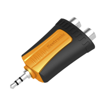 SEETRONIC, MMJ3-2RF, Conector Estéreo | 3.5 mm - 2 x conector Hembra RCA | Adaptador de Carcasa de Plástico