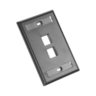 PANDUIT, NK2FBL, Placa de Pared Vertical, Salida Para 2 Puertos Keystone, Con Espacios Para Etiquetas, Color Negro