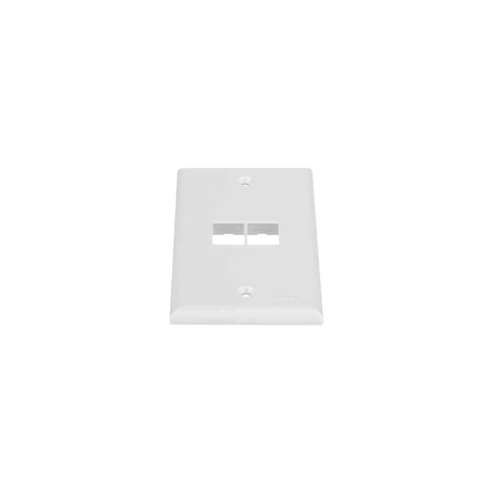 PANDUIT, NK2FNWH, Placa de Pared Vertical, Salida Para 2 Puertos Keystone, Color Blanco