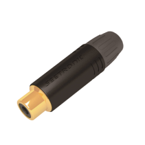 SEETRONIC, MT390, Conector Hembra RCA | Carcasa Enchapada en Negro | Contacto Enchapado en Oro | Cable OD 3.5-6.5mm