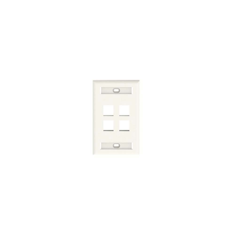 PANDUIT, NK4FIWY, Placa de Pared Vertical, Salida Para 4 Puertos Keystone, Con Espacios Para Etiquetas, Color Banco Mate