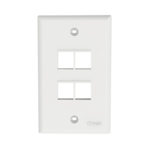 PANDUIT, NK4FNWH, Placa de Pared Vertical, Salida Para 4 Puertos Keystone, Color Blanco