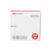 HIKVISION, DS-1LN5E-S-100, Bobina de Cable UTP 100 Mts / Cat 5E (24 AWG) / Color Blanco / PVC (CM) / Uso en Interior / 100% Cobr