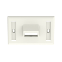 PANDUIT, NK2HSFIWY, Placa de Pared Horizontal, Salida Para 2 Puertos Keystone, Con Espacios Para Etiquetas, Color Blanco Mate
