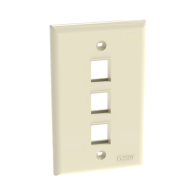 PANDUIT, NK3FNEI, Placa de Pared Vertical, Salida Para 3 Puertos Keystone, Color Marfil
