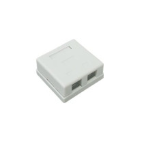 LINKEDPRO BY EPCOM, LP-WP-6037, Caja de pared con 2 puertos, incluye 2 jacks STP Cat5e Keystone